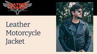 Men's Classic Plain Sided Police Style Leather Motorcycle Jacket