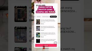 PROGRAM INSENTIF GAME ADA DI TIKTOK | UPLOAD VIDEO DAPAT DOLAR 💸 #shortvideo #tiktok