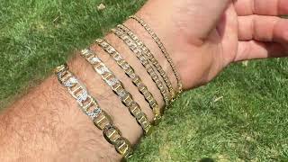 Diamond Cut 14k Gold Vermeil 925 Silver Mariner Link Bracelets From Harlembling