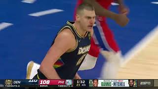 Nikola Jokic wildin against 76ers