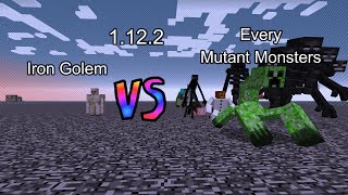 Iron Golem vs 1.12.2 Every Mutant Monsters  Minecraft  Mob Battle