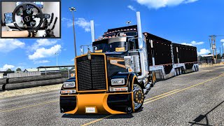 Ultimate Hauling: Kenworth W900 with Double Chip Trailer in Wyoming | American Truck Simulator