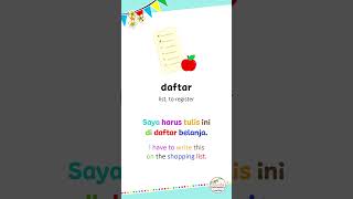 Indonesian Word of the Day 35 | Daftar #shorts #learnindonesian #easyindonesian