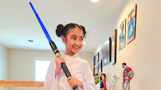 May the force be with you | Star Wars | Jaedin as Princess Leia | Kid's Custome Ideas