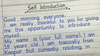 Self Introduction for School & College || How to introduce yourself in school / College in English |