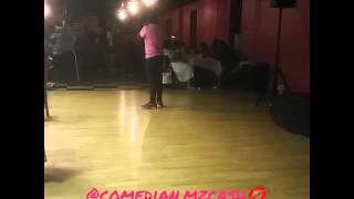 Mz. Cash performs stand up comedy in South Philly at a Pre-Mother's Day Comedy Show