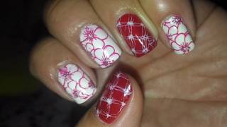 flower nail design/stamping for begginers