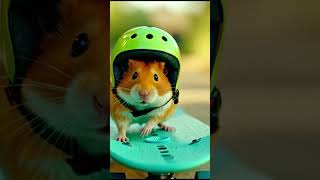 Hamster Skateboarding OUT NOW! Made with pika and midjourney #funny #cute #animal #art