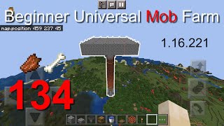 Minecraft Bedrock Tutorials(134) - How to build a Beginner Universal Mob Farm (1.16.221)