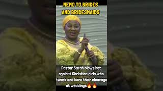 INDECENCY: Pastor Sarah Omakwu issues memo to brides and bridesmaids who twerk; bare their cleavage