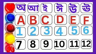 বাংলা স্বরবর্ণ ও ব্যঞ্জনবর্ণ | অ আ ই ঈ উ ঊ ঋ এ ঐ ও ঔ | ক খ গ ঘ  | Bangla bornomala | Sorborno