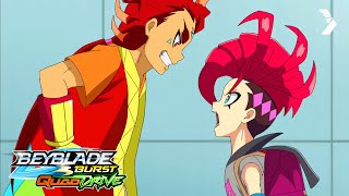 (ENGLISH DUB) BEYBLADE BURST QUADDRIVE EPISODE 05 - BEL DAIZORA MEET THE RASHAD GOODMAN'S!