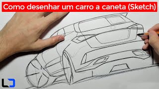 COMO DESENHAR CARROS Sketch Tutorial (Aula passo a passo com dicas para iniciantes)