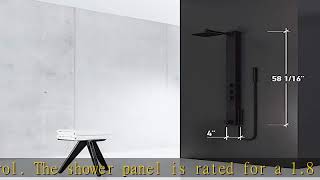 VIGO Bowery Matte Black Full-Body Shower System | Shower Panel System with Rain Shower, Massage Jet