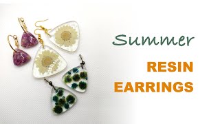 Summer flowers : DIY resin earrings DRIED FLOWERS tutorial