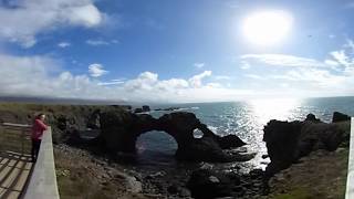 360 degree Arnarstapi Iceland Gatklettur Hellnar Snaefellsnes Island Grad