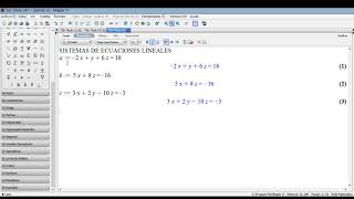 Sistemas de ecuaciones lineales en Maple