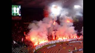 Roma - Inter 2003/2004 ultras Roma - videotifo curva sud e curva nord in azione - amarcord