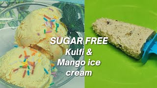 Ek litre dudh se dher sara icecream banane ka tarika | Sugar Free Kulfi & Mango ice cream recipe |