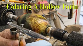 How I Color a Hollow Form  (Burial Urn)     Wood Turning with Sam Angelo