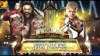 ROMAN REINGS VS CODY RHODES OFFICIAL MATCH CARD V2 WWE WRESTLEMANIA 39