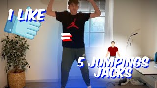 À chaque LIKE, JE DOIT Faire 5 JUMPINGS JACKS 🏋️‍♂️