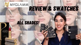 *New Launch* MyGlamm POUT by Karan Johar Lipstick Swatches & Review *ALL SHADES*