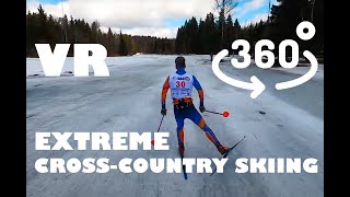 Extreme cross-country skiing / 360 ° Video Experience. VR video