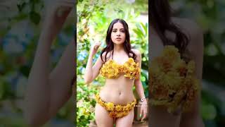 Urfi Javed enjoying in flower bikini