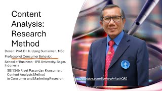 SBI1546 Riset Pasar dan Konsumen: 
Content Analysis Method 
in Consumer and Marketing Research