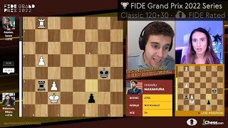 Aronian blunders against Nakamura and loses in the first tiebreak game - FIDE Grand Prix 2022