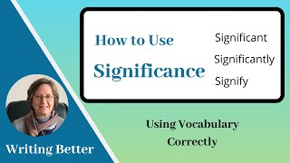 Improve your Vocabulary: Significance