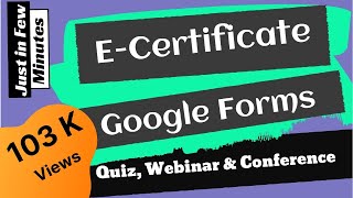 How to generate E- Certificate in Google Form for Quiz, Seminar, Webinar, Workshop, etc.,