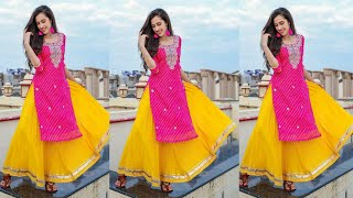 Long kurti with skirt designs /kurti with skirt designs 2020/2021// #girlsfashiontrend