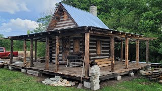 We finished our off-grid tiny cabin porch - Update #37