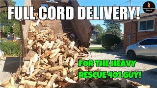 FULL CORD DELIVERY TO HEAVY RESCUE 401 GUY #FIREWOOD