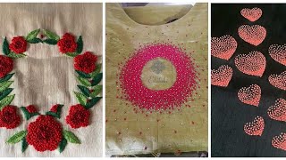 French Knots Embroidery Designs// Design Ideas for churidhar/ kurthi