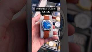 Vintage Seiko 21 Jewels Automatic Watch with blue dial at the Fleamarket #fleamarket #seiko