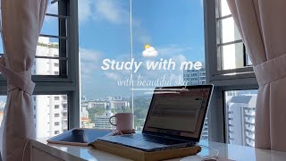 real time study with me motivation to revise: soft piano bts bgm