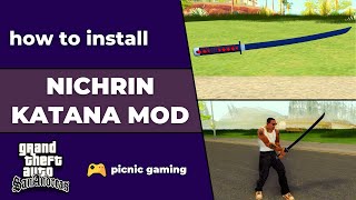 How to install Nichrin Katana Mod in GTA San Andreas | Witcher 3 Katana Mod for Gta Sa | Ryosuke mod