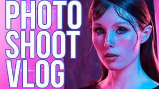 EDGY PHOTOSHOOT VLOG-  creative photoshoot + pink and blue lighting