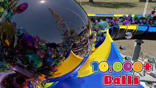 10,000+Balls  on waterslide! Wave Slope Course