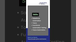Salesforce Jobs: Salesforce Automation + Tosca Expert Wanted! || People Prime Salesforce Jobs | 💻💻
