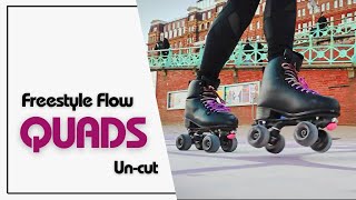 Roller skating and quads dancing, jamming, freestyle movement- strut, transitions, dribble, footwork