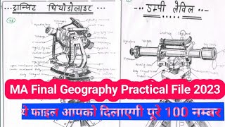 MA Final Geography (3rd and 4th) Semester Practical File 2023