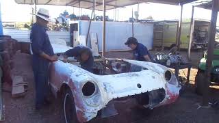 1954 Chevrolet Corvette front end installation