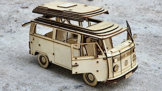 3d laser cut model Volkswagen Kombi