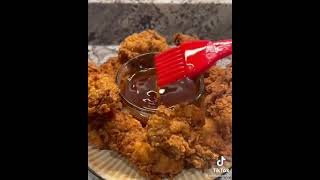 Fried Chicken with hot sauce #shorts