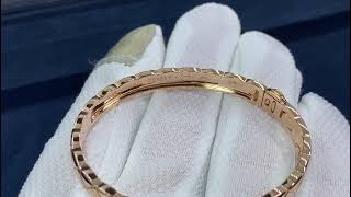 Chanel COCO Crush Bracelet Quilted Motif 18k Beige Gold Diamonds -J11763