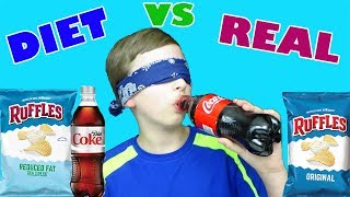 DIET FOOD VS. REGULAR REAL FOOD CHALLENGE BLIND TASTE TEST!! COLLINTV